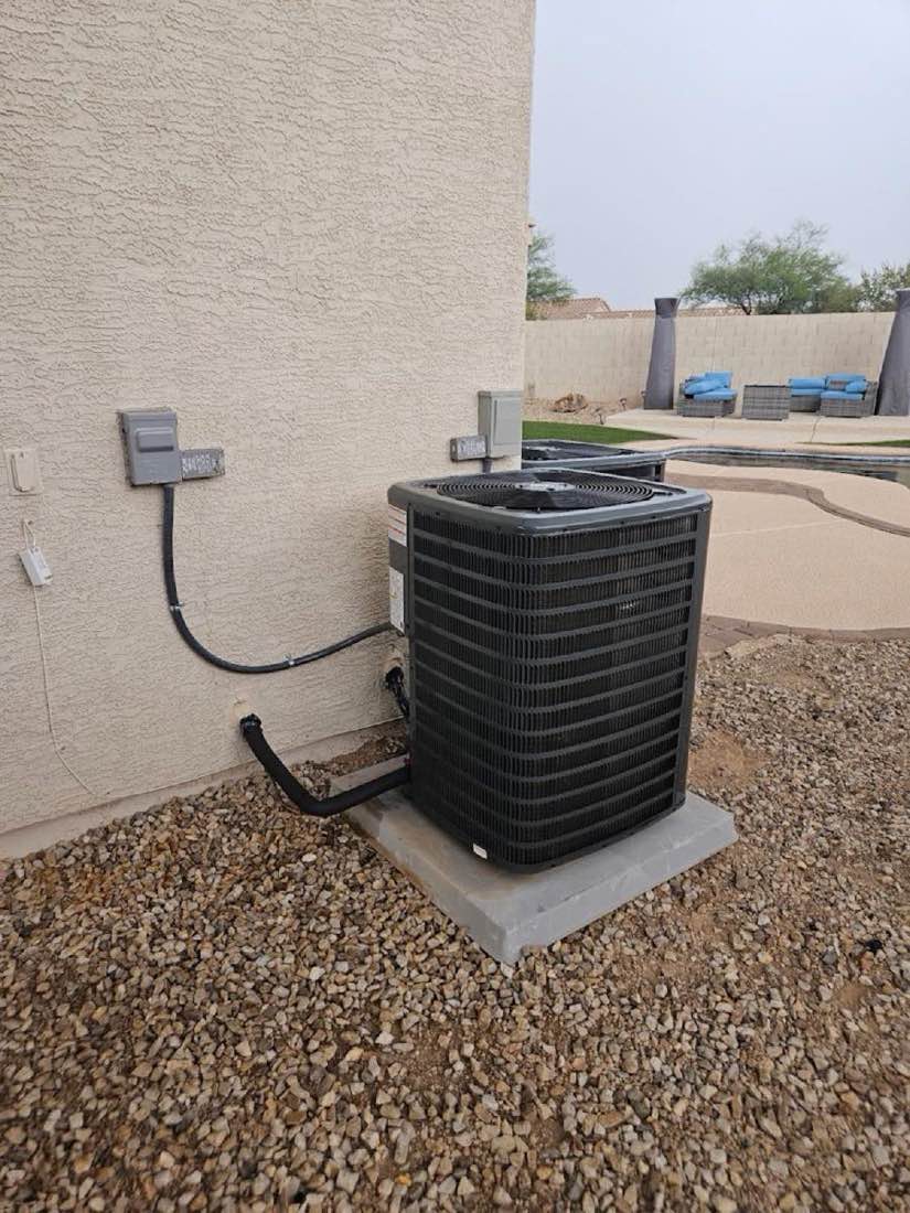 Outdoor air conditioning unit and electrical disconnect at a Tucson home